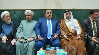 Samerraı, Bağdat'ın Kâzımiyye bölgesinde Sadr ailesine ait taziye meclisine katıldı