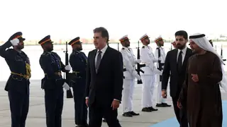 Irak Kürt Bölgesel Yönetimi Başkanı Barzani'ye Birleşik Arap Emirlikleri'nde Resmi Karşılama