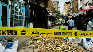 Sivil Savunma, Kutsal Kerbela'da Çökme Tehlikesi Olan Binayı Güvence Altına Aldı