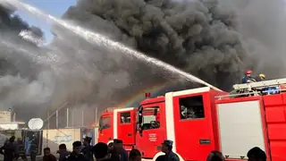 Bağdat'taki hükümet sarayında konteyner yangını
